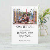 日付のエレガント婚約結婚披露宴を保存 招待状 (スタンド正面)