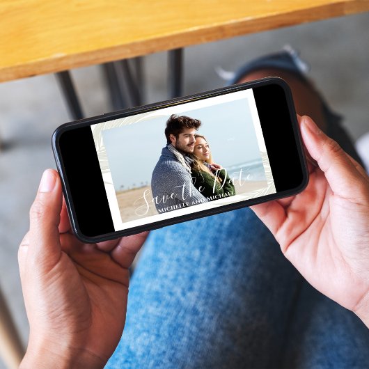 日付のエレガント宛先ウェディングパームズを保存 セーブザデート