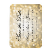 日付のエレガント金ゴールドグリッターLED マグネット (縦)