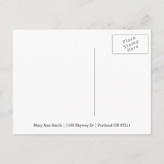 日付のエレガント金ゴールドグリッターLED 案内ポストカード (裏面)