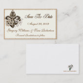 日付のエンクロージャカードテンプレートを救って下さい 名刺 (正面/裏面)