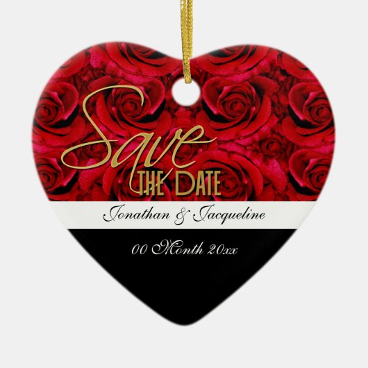 日付のオーナメントの招待 セラミックオーナメント (正面)