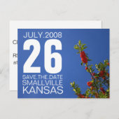 日付のカスタマイズ可能なベリーの保存 案内ポストカード (正面/裏面)