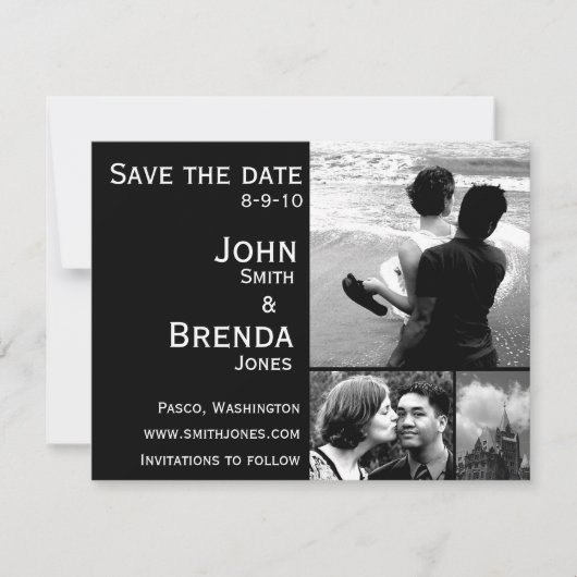 日付のカスタマイズ可能な結婚式招待状を救って下さい セーブザデート (正面)