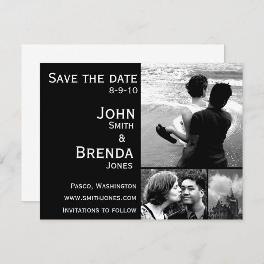 日付のカスタマイズ可能な結婚式招待状を救って下さい セーブザデート (正面/裏面)