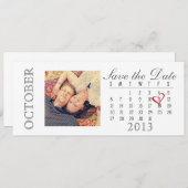 日付のカレンダーを救って下さい: 2013年10月 セーブザデート (正面/裏面)