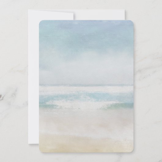 日付のカレンダ結婚ー海ビーチの保存 招待状 (裏面)