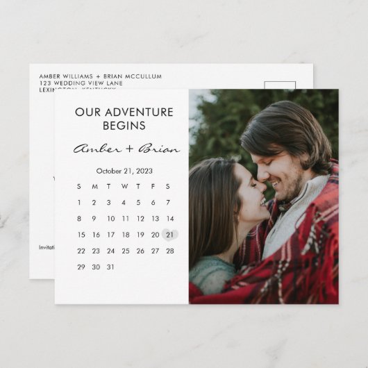 日付のカレン結婚ダーの写真はがきの保存 ポストカード (正面/裏面)