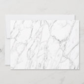 日付のカードを保存し結婚たシックな白い大理石 セーブザデート (裏面)