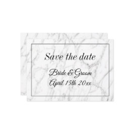 日付のカードを保存し結婚たシックな白い大理石 セーブザデート