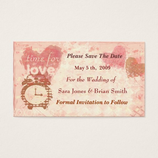 日付のカー結婚ドを保存する(ビジネスサイズ) (正面)