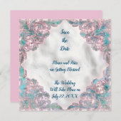 日付のカー結婚ドを保存 招待状 (正面/裏面)