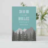 日付のカー結婚ドツリーと山を保存 セーブザデート (スタンド正面)