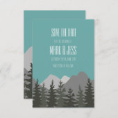 日付のカー結婚ドツリーと山を保存 セーブザデート (正面/裏面)