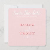 日付のカー結婚ドピンクQRコードの保存 セーブザデート (正面)