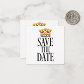 日付のクラウン結婚を保存 ノートカード (正面/裏面インサイチュ)