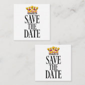 日付のクラウン結婚を保存 ノートカード (正面/裏面)