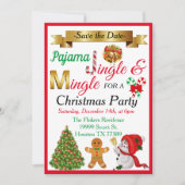 日付のクリスマスパーティー招待状 招待状 (正面)