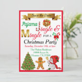 日付のクリスマスパーティー招待状 招待状 (スタンド正面)