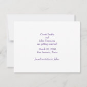 日付のグラデーションの渦巻き紫を保存 セーブザデート (裏面)