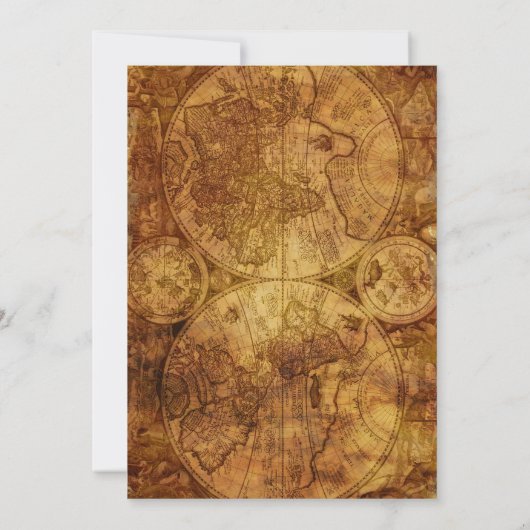 日付のグレーの結婚ヴィンテージレトロの古いマップを保存 セーブザデート (裏面)