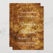 日付のグレーの結婚ヴィンテージレトロの古いマップを保存 セーブザデート (正面/裏面)