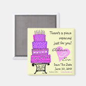 日付のケーキ結婚マグネットを保存 マグネット (正面/裏面)