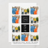 日付のコラージュを保モダン存 |結婚式 セーブザデート (正面/裏面)