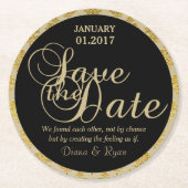 日付のコースターを救って下さい ラウンドペーパーコースター (正面)