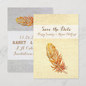 日付のゴールデンフェザーを保存 セーブザデート (正面/裏面)