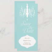 日付のシャンデリアの垂直カードを救って下さい セーブザデート (正面/裏面)