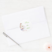 日付のシール結婚を保存する ラウンドシール (封筒)