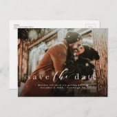 日付のスクリプトシンプルの写真を保存 案内ポストカード (正面/裏面)