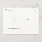 日付のスクリプトシンプルの写真を保存 案内ポストカード (裏面)