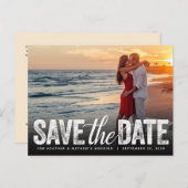 日付のスクリプト結婚フォトカードの保動揺して存 ポストカード (正面/裏面)