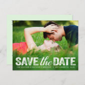 日付のスクリプト結婚フォトカードの保動揺して存 ポストカード (正面/裏面)