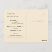 日付のスクリプト結婚フォトカードの保動揺して存 ポストカード (裏面)