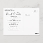 日付のスクリプ結婚ト写真の延期の変更 ポストカード (裏面)