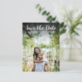 日付のスシンプルトの写真モダンポストカードの保存 ポストカード (スタンド正面)