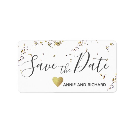 日付のステッ結婚カーを保存/ ラベル (正面)