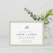 日付のスペリモダングシンプルの縁ど保存 招待状 (スタンド正面)