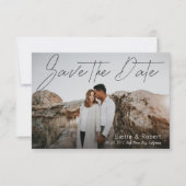 日付のスムーズなペンストロークアナウンスを保存 招待状 (正面)