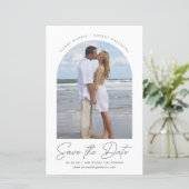 日付のスムーズペカジュアルンスクリプトのアーチ写真を保存 (スタンド正面)