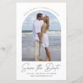 日付のスムーズペカジュアルンスクリプトのアーチ写真を保存 (正面)