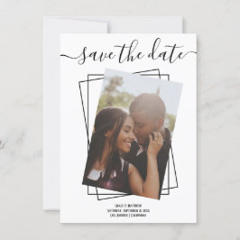日付のタイポグラフィ写真結婚のカード シーズンカード