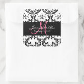 日付のダマスク織のステッカーのモノグラムを救って下さい スクエアシール (バッグ)