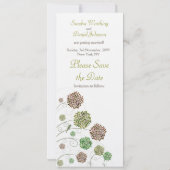 日付のダリアの庭のモノグラムの発表を救って下さい 招待状 (裏面)