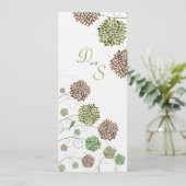 日付のダリアの庭のモノグラムの発表を救って下さい 招待状 (スタンド正面)