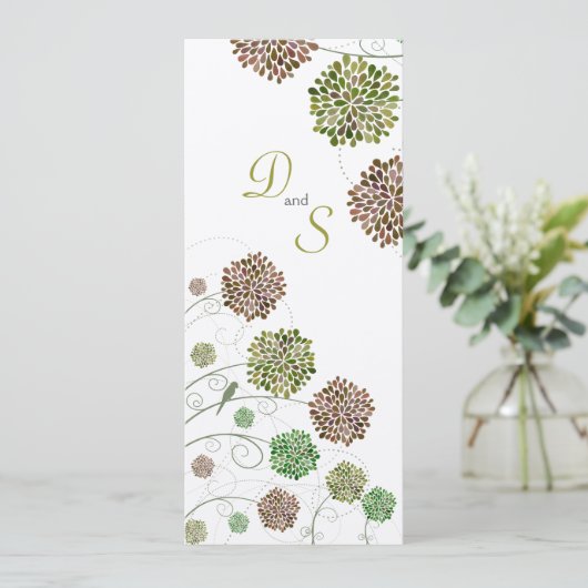 日付のダリアの庭のモノグラムの発表を救って下さい 招待状 (スタンド正面)