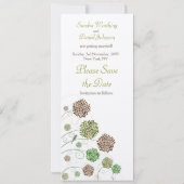 日付のダリアの庭のモノグラムの発表を救って下さい 招待状 (裏面)